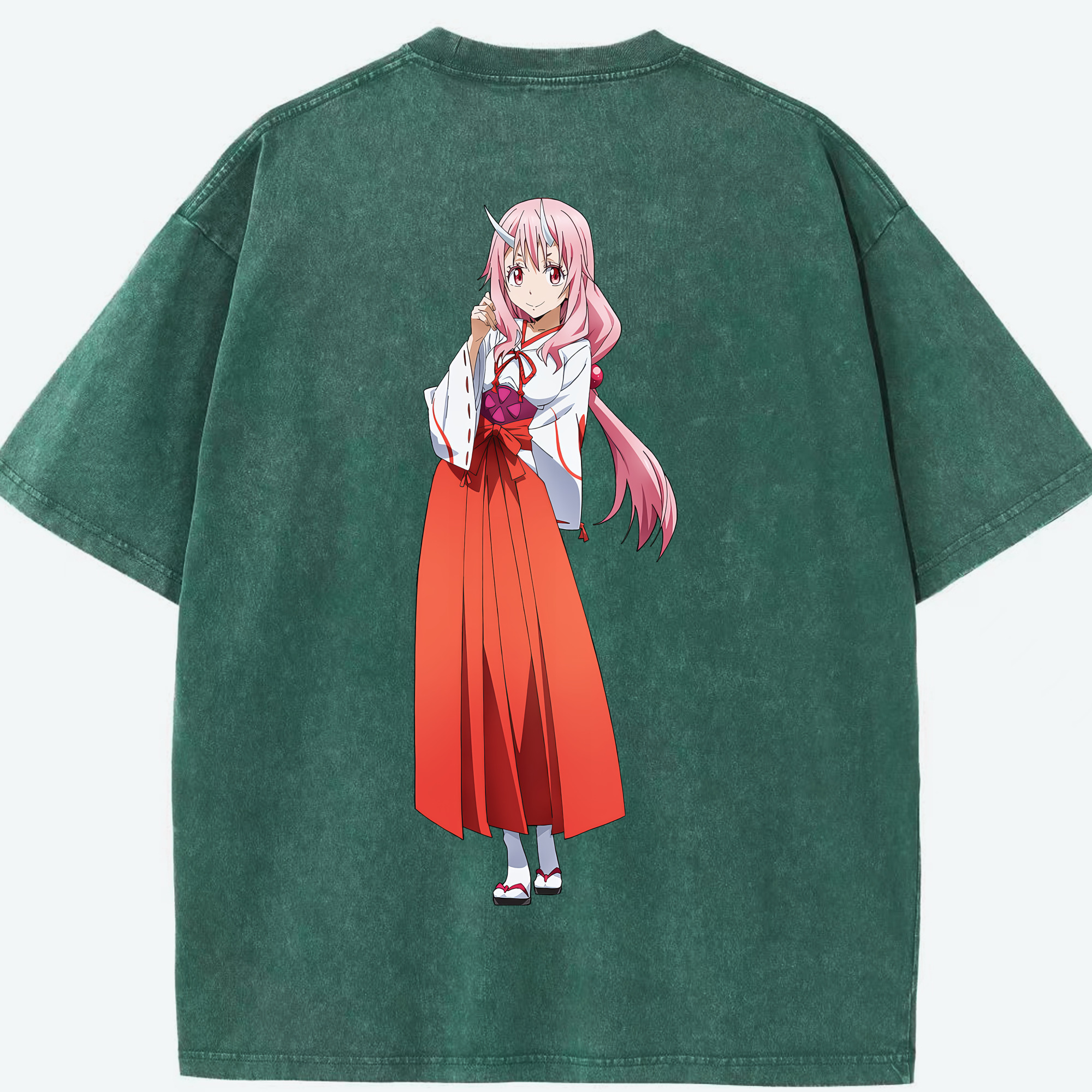 （画像用） 転スラ Regarding Reincarnated to Slime 綿100% ヴィンテージ風 半袖Tシャツ（背面プリント）